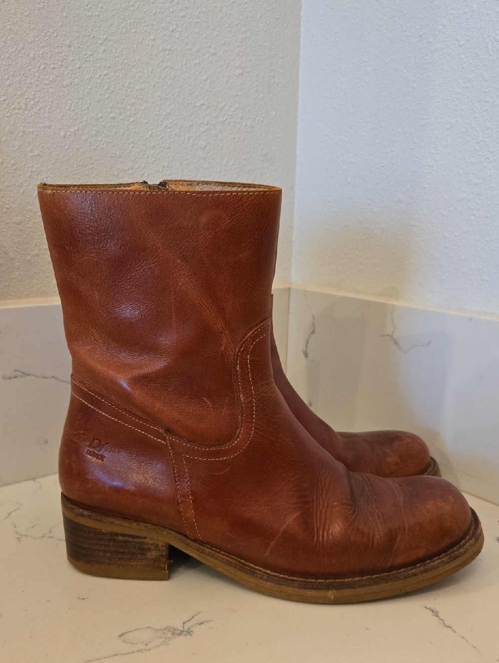Destroy Vintage Brown Leather Short Boots Made In Spain EU 41 Unisex Rare!